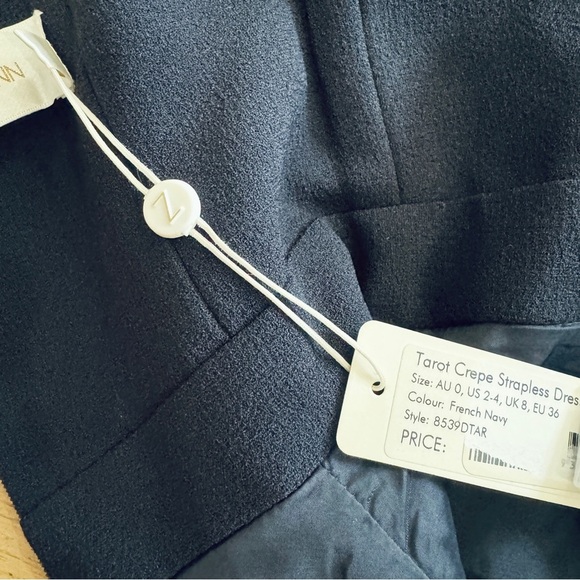 Zimmermann Crepe Strapless Dress in Navy NEW - Picture 12 of 14